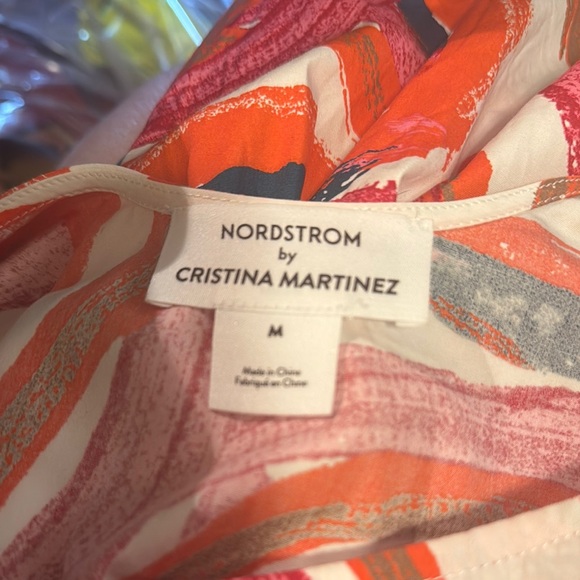 Nordstrom Casual Red and Pink A-Line Dress with Bishop Sleeves - Picture 10 of 10